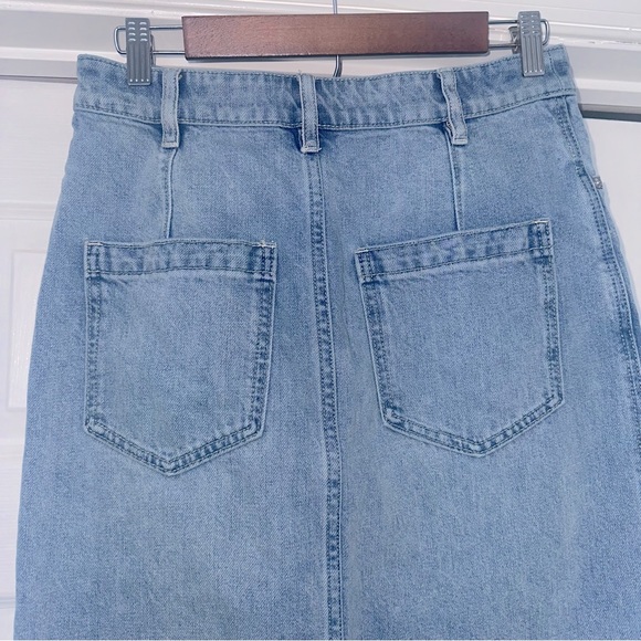 We The Free Wilshire Midi Denim Skirt 29 Blue - Picture 6 of 9